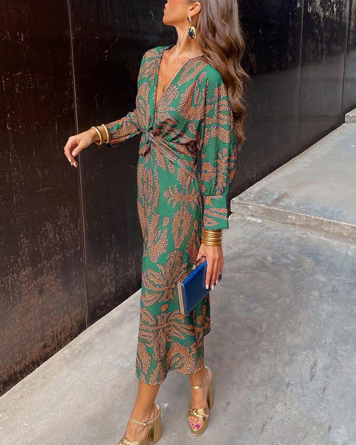 Midi Kjole Eleganse Floral