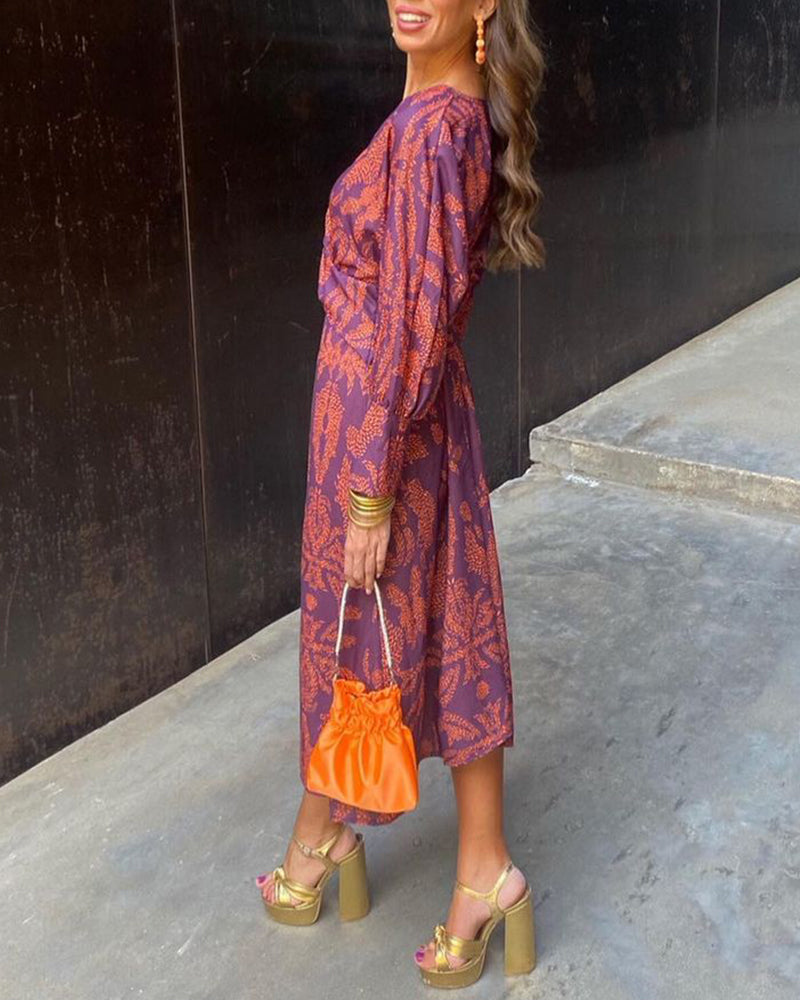 Midi Kjole Eleganse Floral
