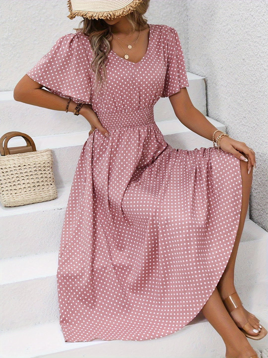 Elegant Kjole Prikket Élisa