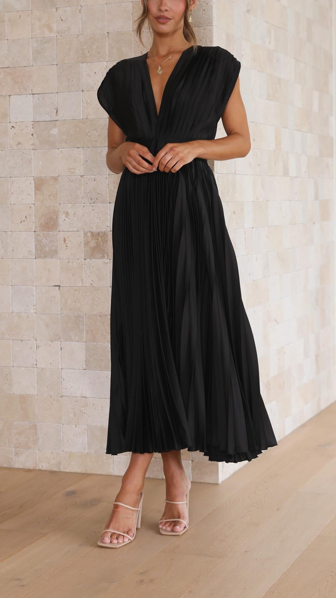 Elegant Plisserte Kjole