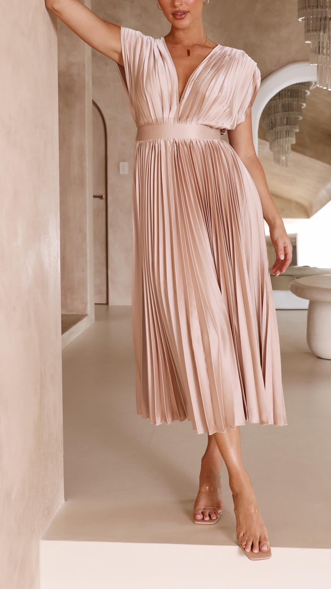 Elegant Plisserte Kjole