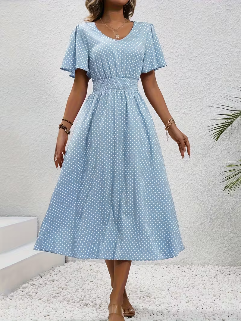 Elegant Kjole Prikket Élisa