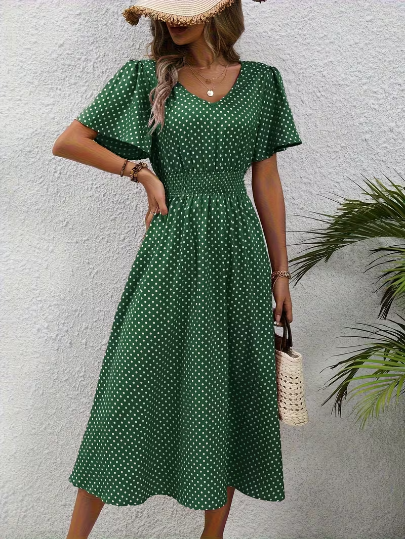 Elegant Kjole Prikket Élisa