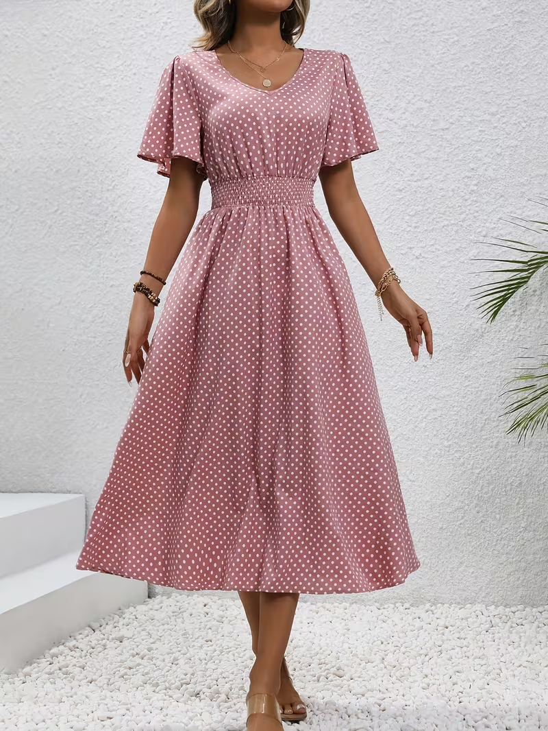 Elegant Kjole Prikket Élisa